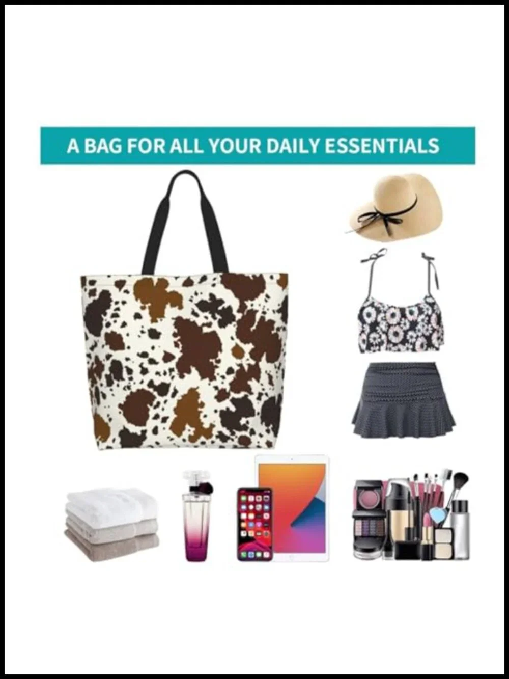 Reusable Polyester Tote Bag Shoulder Bag Travel Shopping Grocery